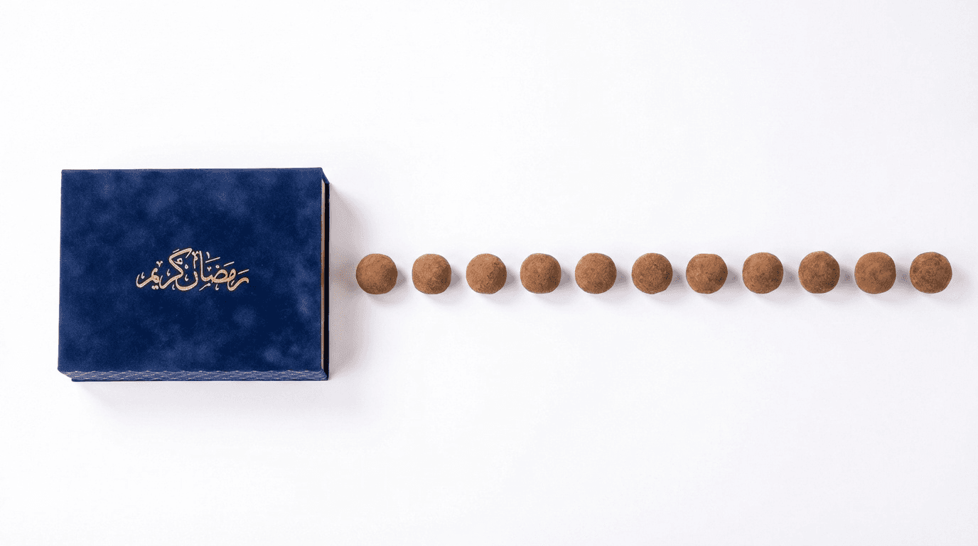 Rashtions navy gift box with truffles